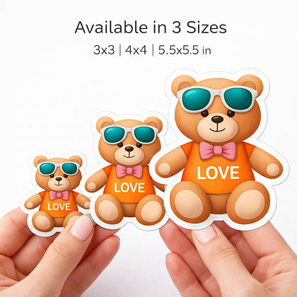 Cute Bear Sticker  Character Design