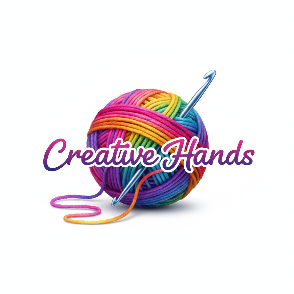 Creative Hands logo 3d animation brand logo branding creative hands logo creative logo crochet crochet brand logo crochet logo graphic design logo ui