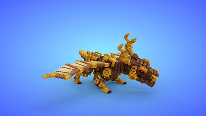 Voxel Steampunk Dragon - 3D Game Asset