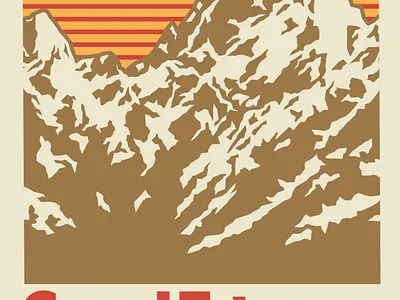 Grand Teton Mid-Century design grand teton illustration mid century poster national park outdoors retro vintage wilderness