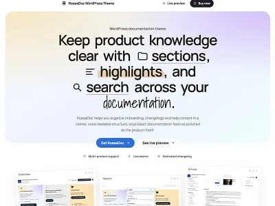 Landing Page for WordPress Documentation Theme animation documentation hero minimal theme ui wordpress