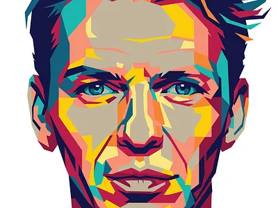 Frank Sinatra in Vectors adobe illustrator adobe photoshop blue eyes character design colorful illustration design inspiration digital art digital portrait frank sinatra geometric art geometric portrait graphic design illustration modern art pop art portrait illustration vector art vector portrait visual identity wpap
