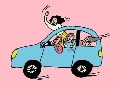 Girls trip energy character design digital art illustration procreate sisterhood storytelling