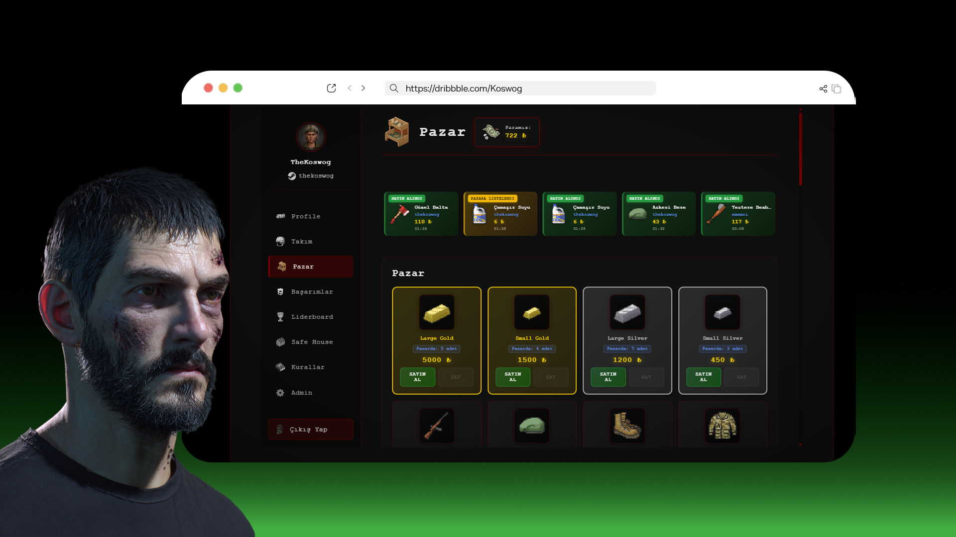 Project Zomboid Inspired Web Interface dashboard gamedev gamewebsite projectzomboid ui uxdesign webdesign zomboid