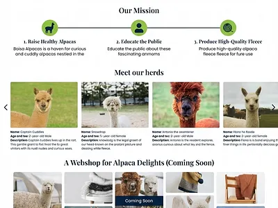 Farmland Landing Page alpacha farmland homepage landingpage ui webshop website