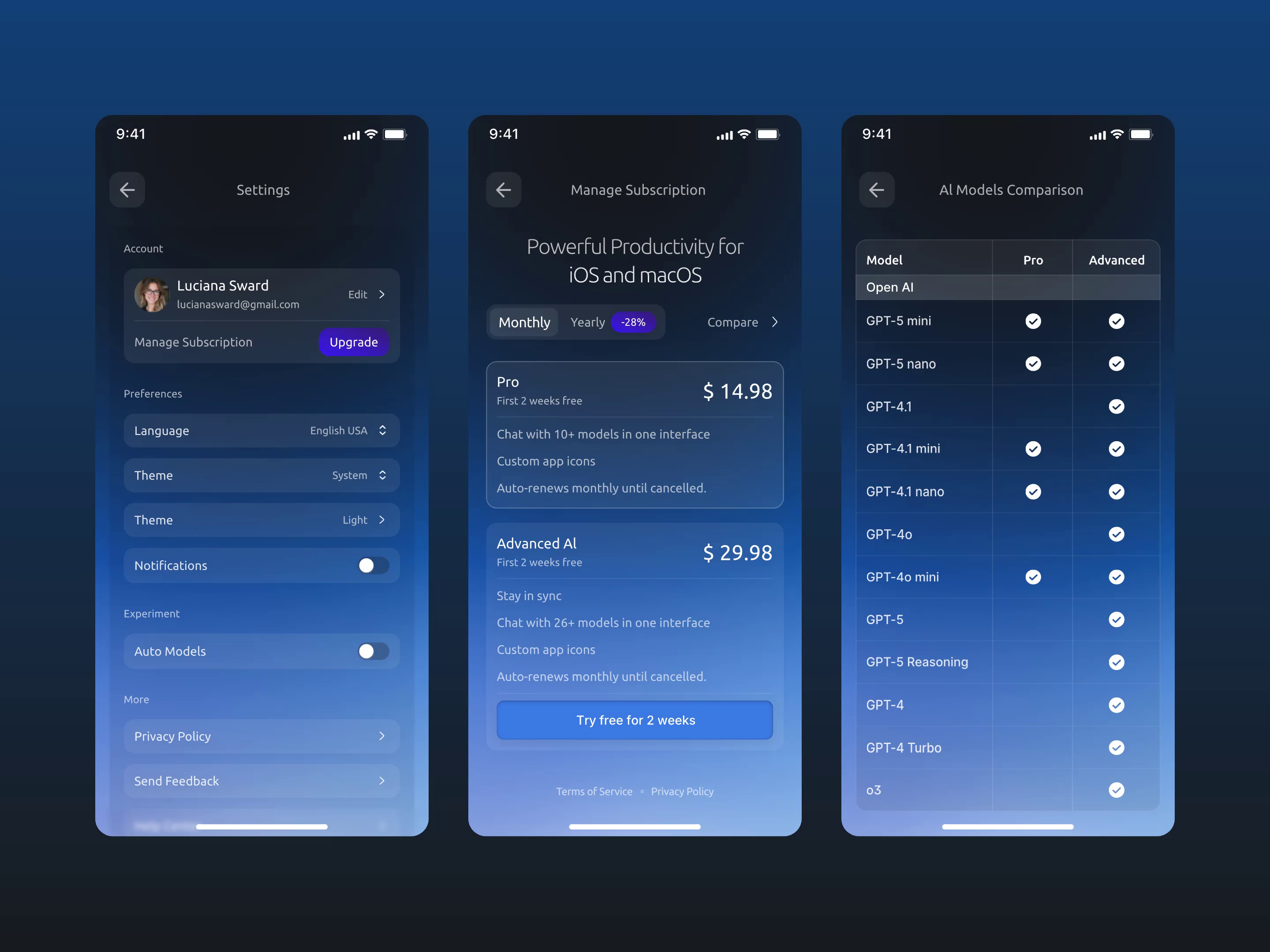 Sonnet - AI Platform - Setting App