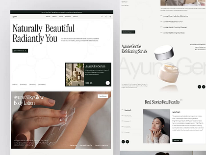 Ayune - Skincare E-Commerce Landing Page Animation