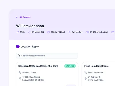 Patient Management - Details View badge details doctor flat hipaa light mode medical minimal notification patient profile reply search subtle ui ux