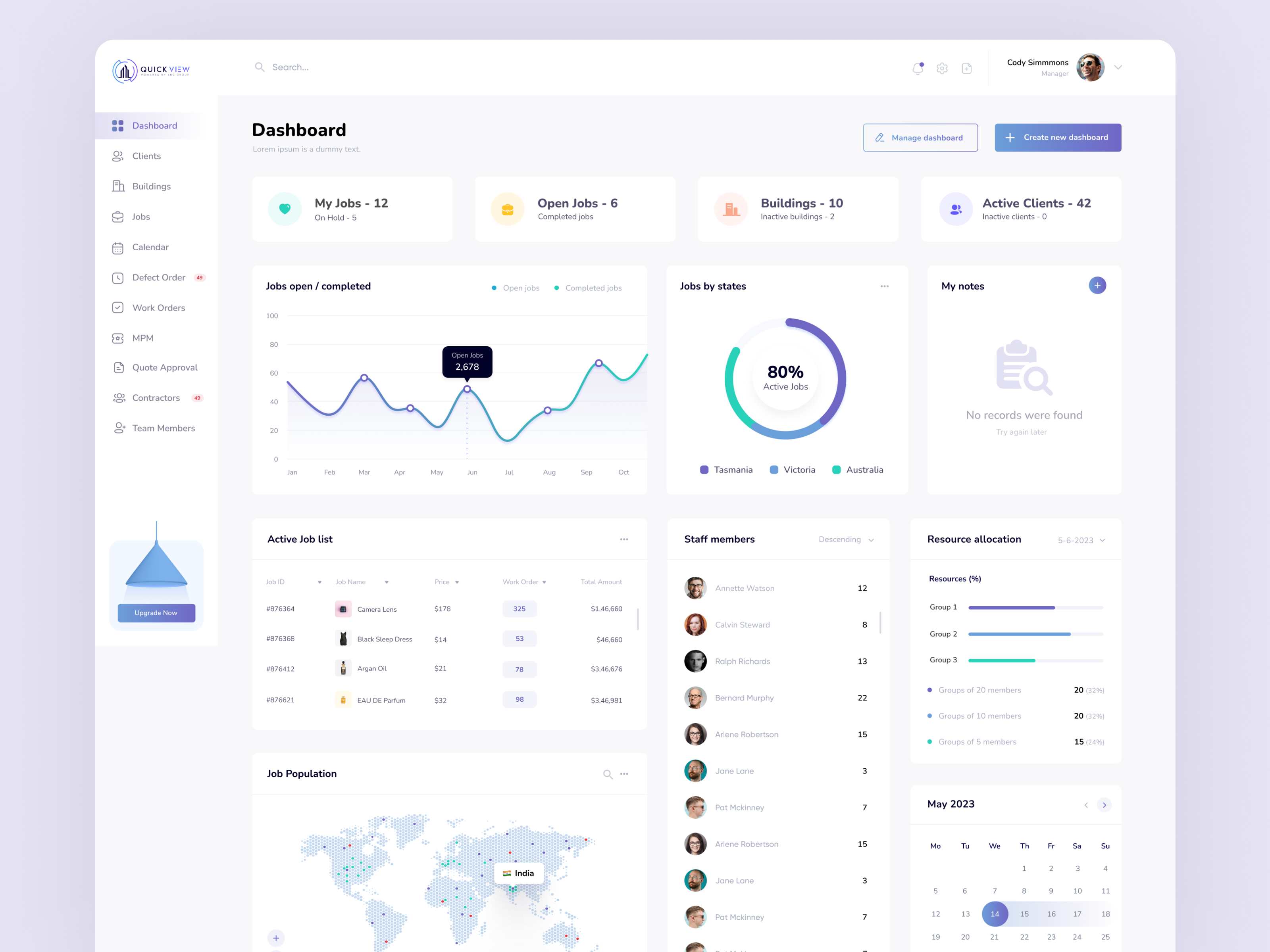 Analytics SaaS Dashboard UI