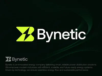 Bynetic - Modern Logo Design For Energy Company b logo brand identity branding design energy energy company energy logo icon identity letter logo logo logo design logo designer logo mark logodesign logos logotype power thunder