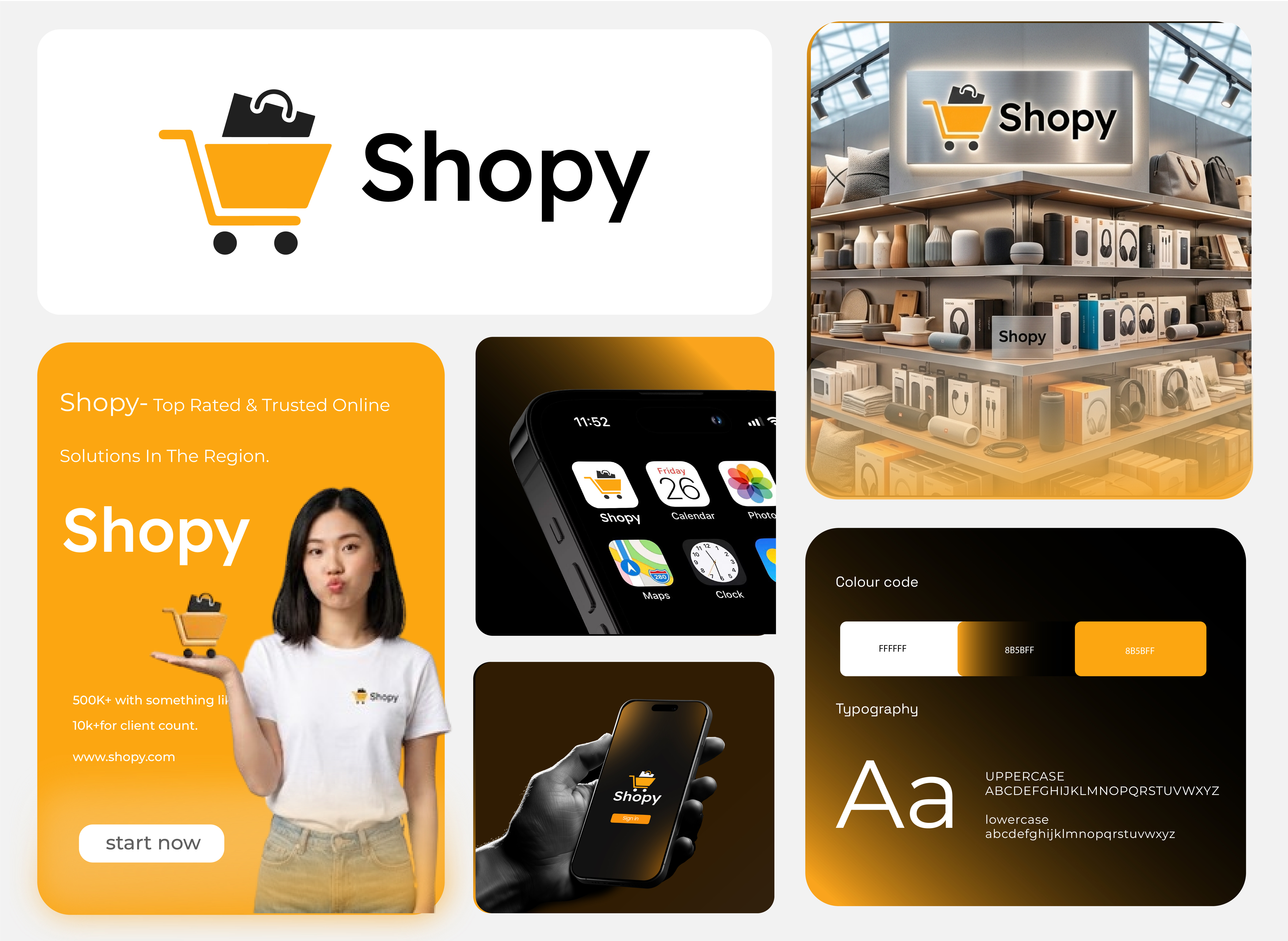 Shopy App Branding Design | Modern Logo & UI/UX Identity