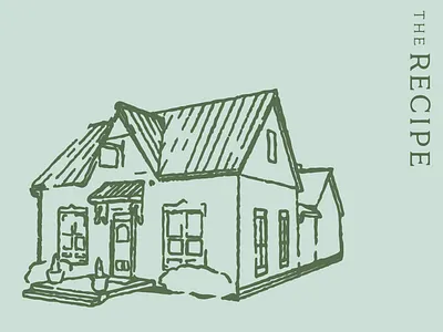The Recipe cooking scool hand drawn house illustration recipe