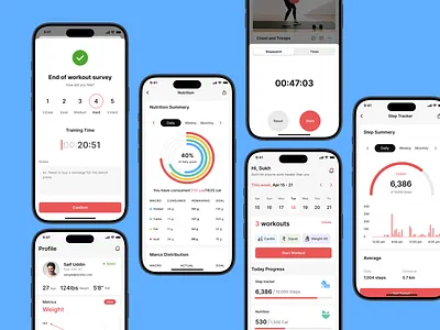 Fitness Tracker Mobile App Design active lifestyle app design app interface clean design diet app fitness fitness app fitness app ui design food app ui ux health app mobile app mobile app design mobile app designer mobile app ui nutrition app design nutrition mobile app nutritionist app tracker wellness design workout