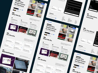World-Class Shopify Partner Website | APPIFYTECK UI/UX agency app development blinto business development e commerce grid layout landing page marketing minimalist modern ui professional service page shopify software store optimization ui design ux web design web ui