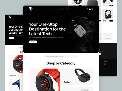TechHaven | Premium Tech Retail & Gadget Landing Page bento grid clean design e commerce electronics gadgets interface landing page marketing minimalist modern ui online shop product design retail shopping tech store techhaven ui design ux web design web ui