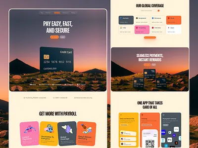 Payroll SaaS Landing Page UI Design app landing page banking creative ui design digital design fintech design landing page payment ui payroll saas design saas landing page saas ui saas website ui ui design ui inspiration user interface ux web design website design