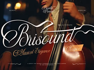 Brisound branding custom font decorative script editorial font elegant script font font design font style free font jazz font logo design logo font logotype music album music font poster script font stylish script wedding font