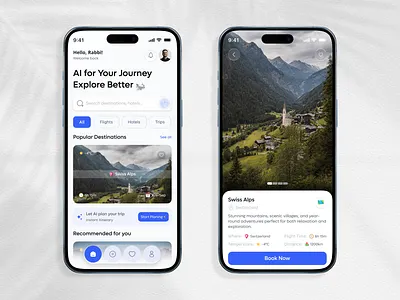 AI Travel Planner Mobile App UI aiapp aitravel appdesign cleanui dailyui dashboardui exploration figmadesign minimalui mobileapp mobileui modernui productdesign travelapp travelui ui uidesign userinterface ux uxdesign