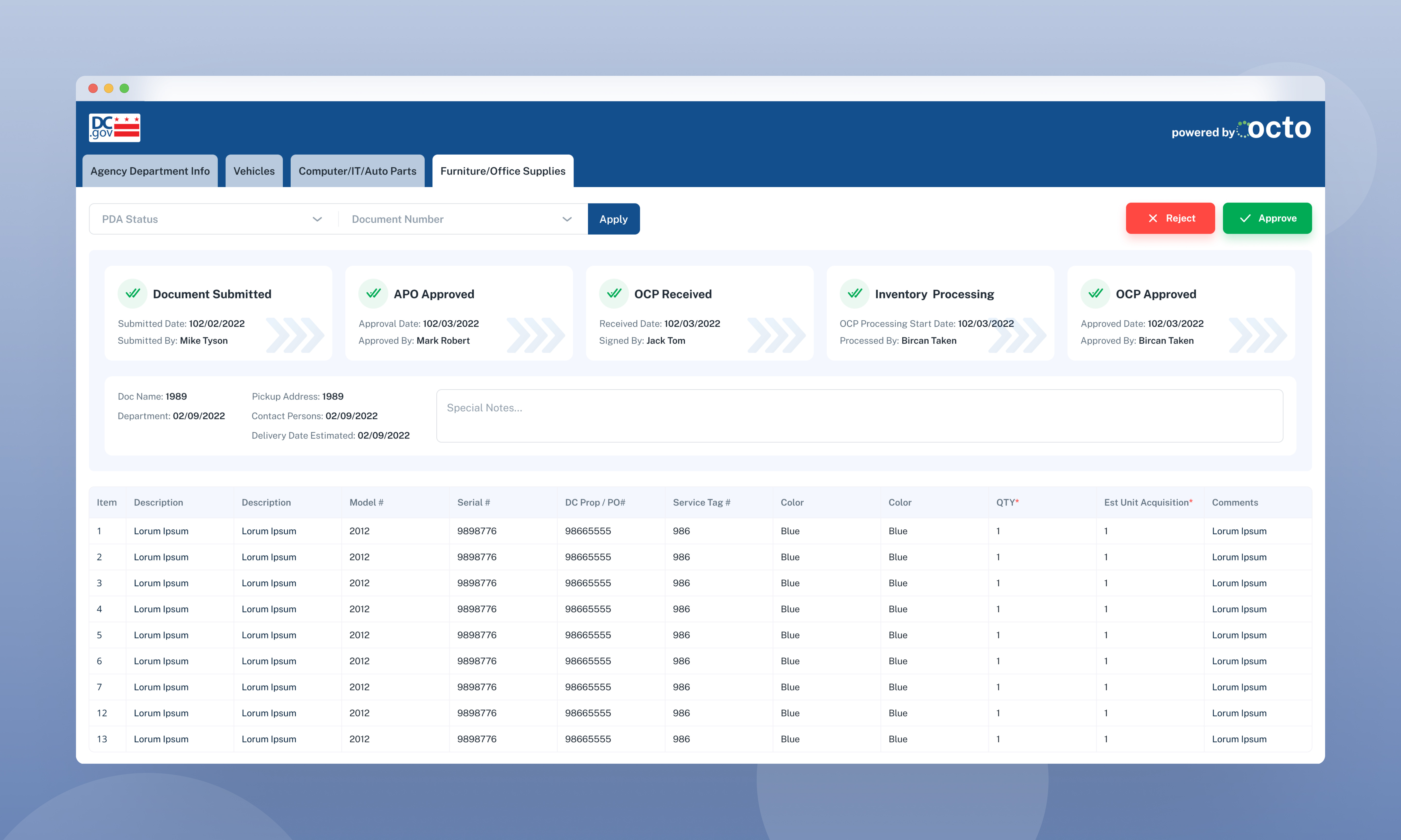 Organization Internal SaaS Product - DC Government