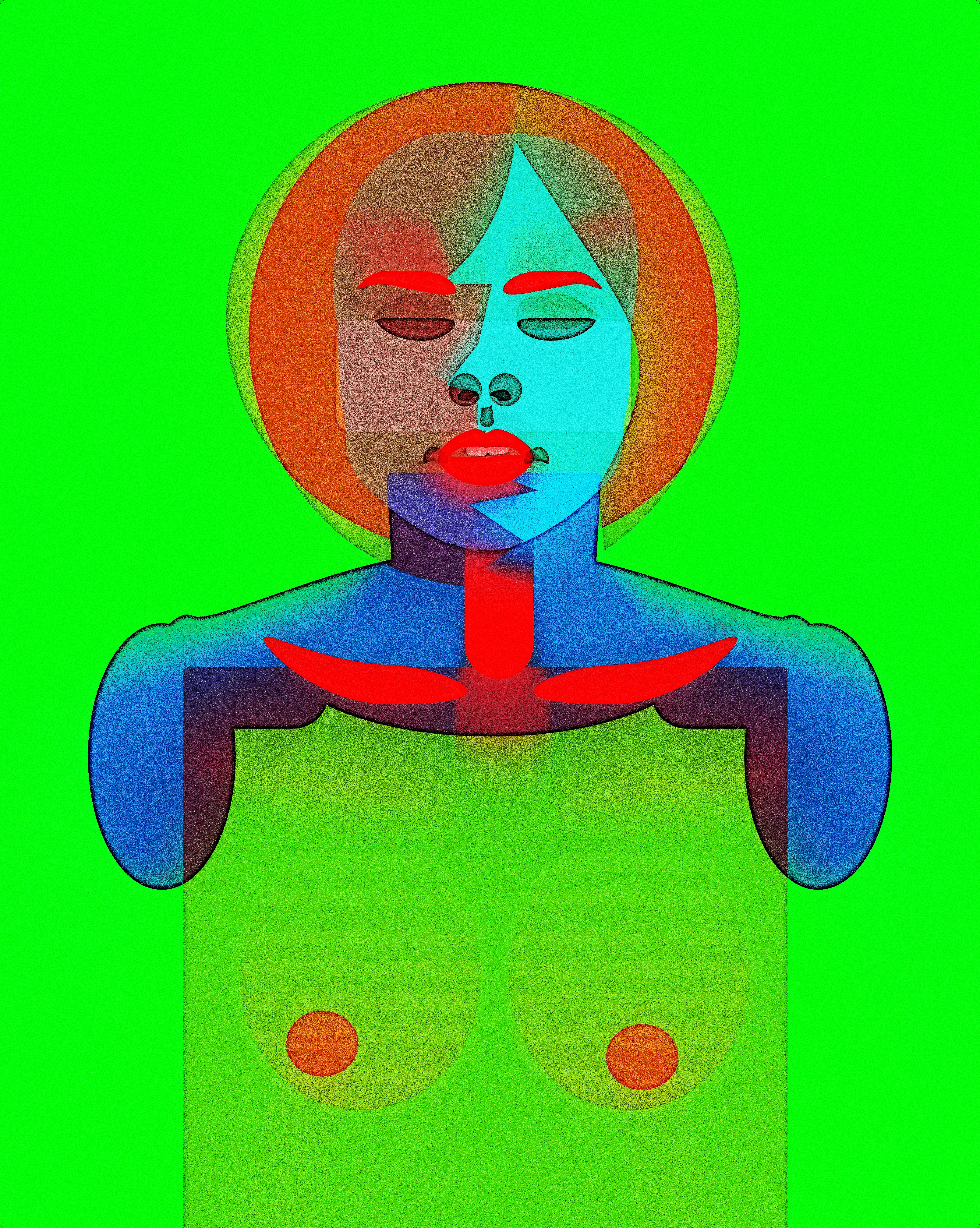 in the beginning beginning girl head 0324 illustration noise shunte88 vector