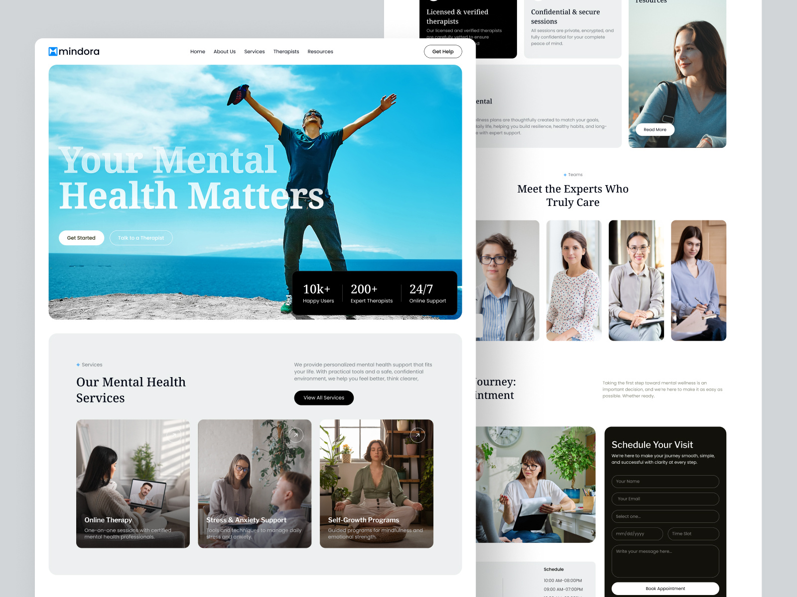 Example of Mental Healthcare Website UI Design
