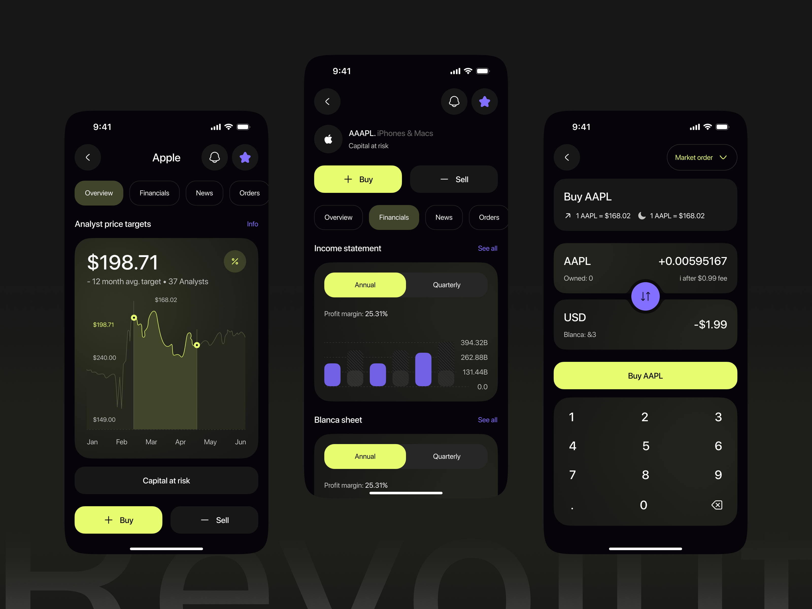 Modern Trading Mobile App Design