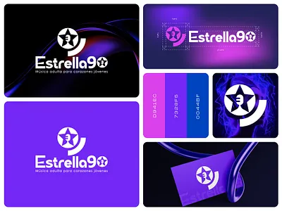 Estrella90 logo redesign concepts. Music Radio, star spark logo branding creative flow elegant music harmony symbol infinite melody live logo logo melody icon mic minimalistic design modern logo music inspired music logo music notes musical loop note themed podcast logo recording logo rhythm design studio logo