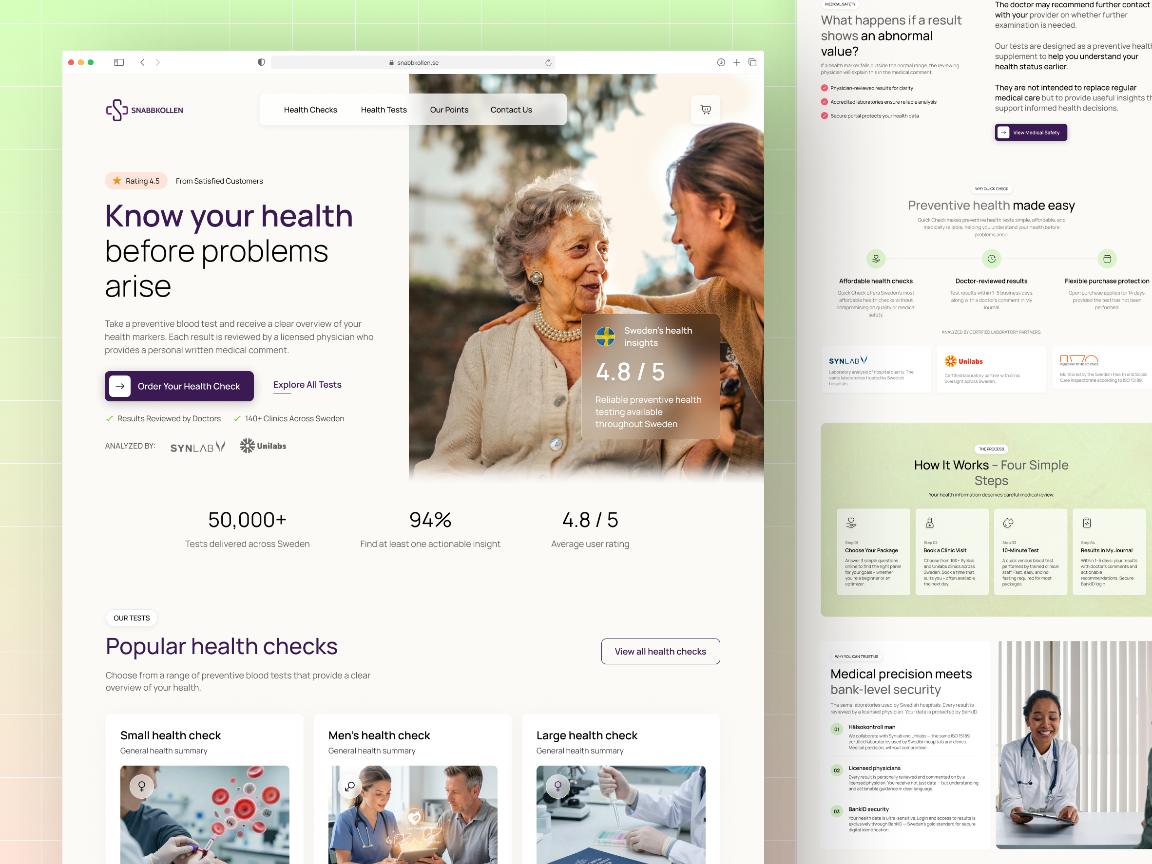 Snabbkollen: Conversion-Focused Health & Diagnostics Platform