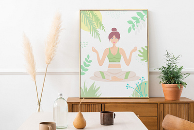 The girl in the yoga meditation girl healthy life illustration lotos lotos pose meditation poster posters relax relaxation vector art woman yoga yoga center yoga girl yoga pose yoga poster