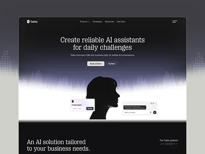 AI Chatbot Builder Website Landing Page ai agent ai agent website design ai assistant ui ai platform design ai tool ui ai website automation platform b2b chatbot builder chatbot ui conversational ai landing page saas tech interface ui uiux web app ui web design website design