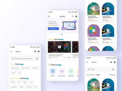 Learning Platform UI 3d design education elearning figma layout minimal mobile throwback trend ui ux xd