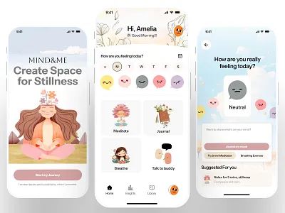 Ai meditation app design ai ai app ai app design ai meditation app app app design app designer app developer calm app clean app cute app meditation meditation app mindfulness app minimal app mobile app peaceful app wellness app