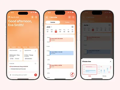 Connectome – AI Healthcare Mobile App app design calendar app doctor app healthcare healthtech hospital app medical app medicine medicine app mobile mobile app mobile ui product design schedule app shahid miah task app to do app to do list ui ux
