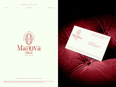 Interior Design Studio Logo Design | Manova Studio branding branding agency creative agency graphic design interior design logo logo design luxury logo minimalist logo monogram logo