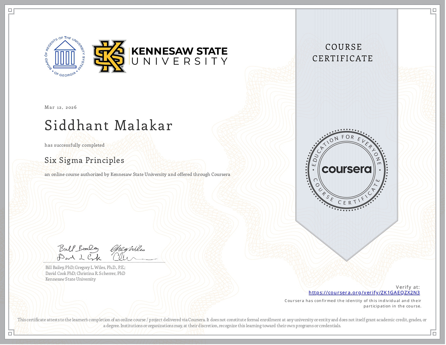 Certificate