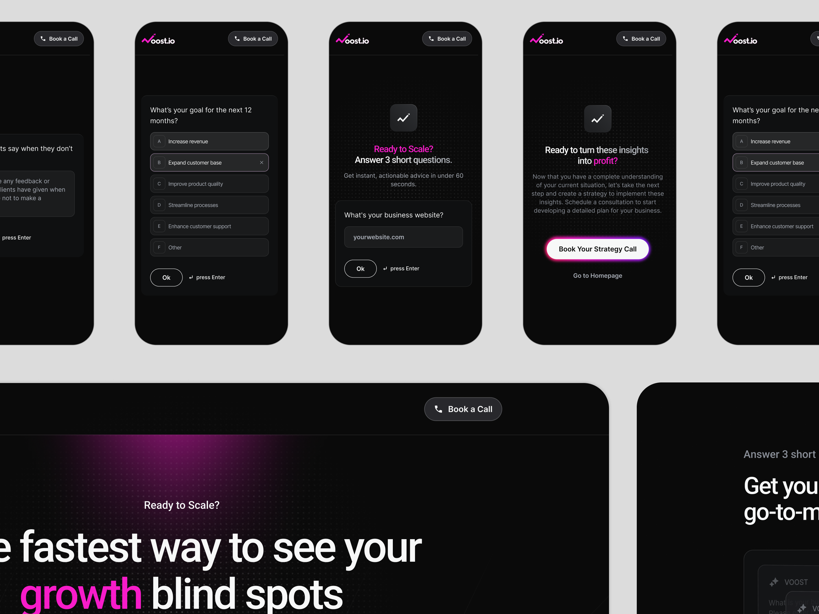 Growth Strategy Webpage Design for Voost.io
