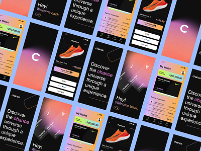 Chance / Mobile App Concept agency app branding card credit card design design studio ecommerce fintech gradients graphic design illustration ios mobile app rewards stylish ui ux