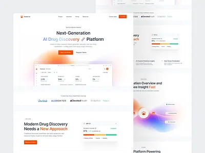 Kusuri.io - Biotech AI Drug Discovery Landing Page ai artificial intelligence b2b biotech biotech web design biotechnology ai clean drug discovery healthcare ai healthtech ai landing page minimal modern molecular biology saas scientific interface startup ui design web design