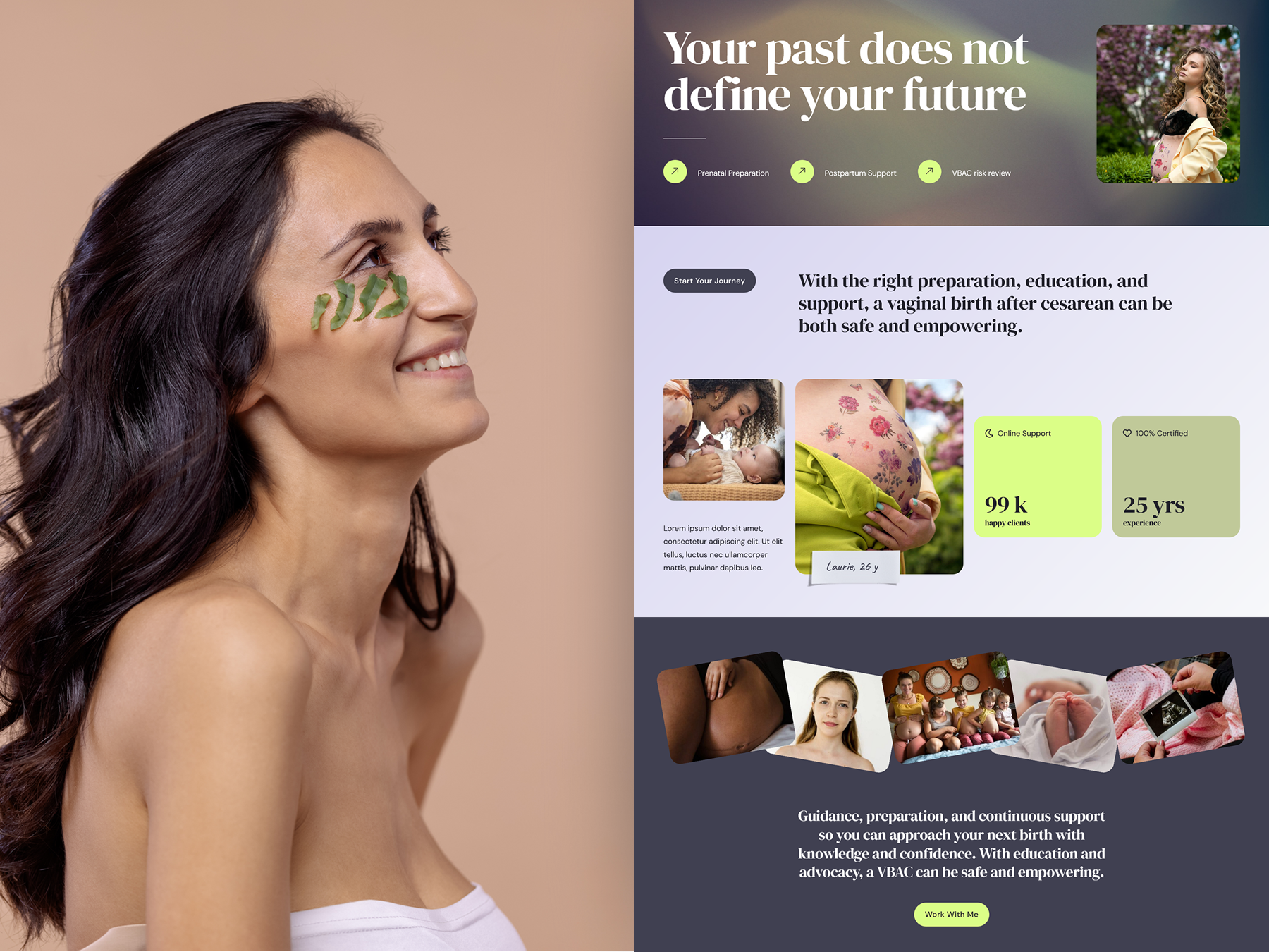 Website Design for Doula - Childbirth After Cesarean Template