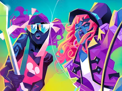 RockSt⭐rs concert cover art girl power guitar hero idols illustration music poster art rock band rock n roll singer