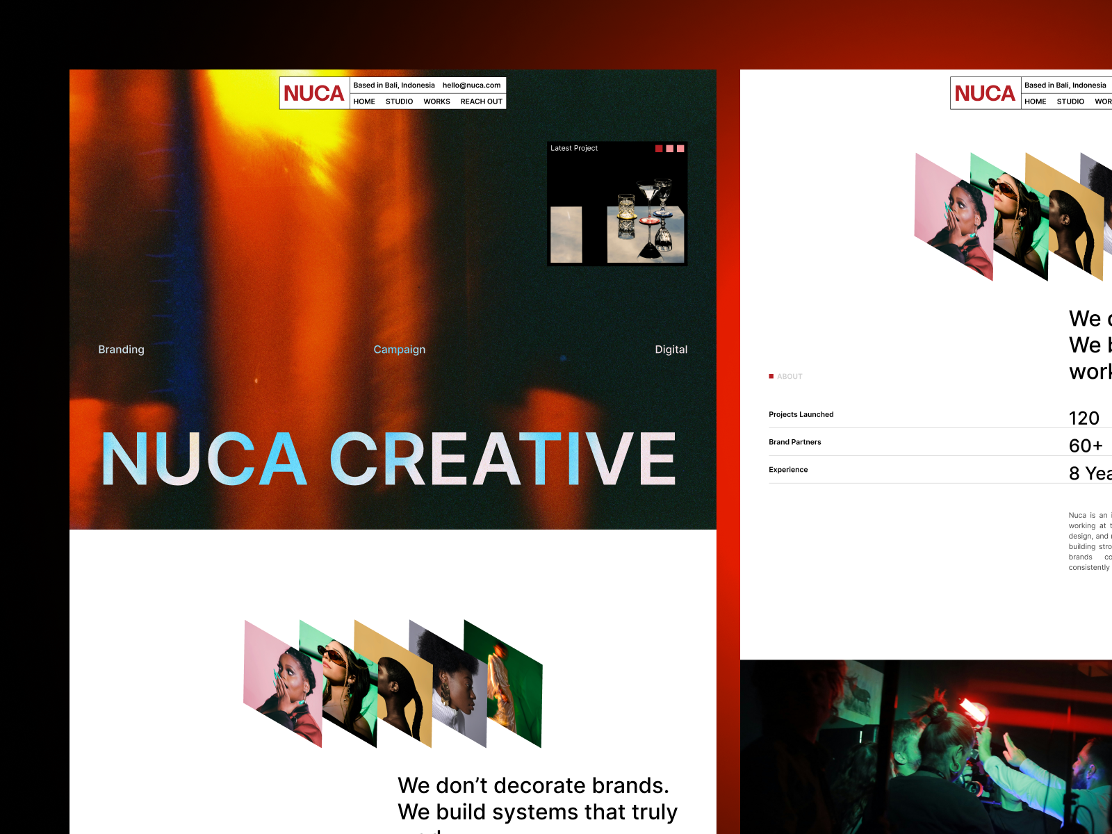 Creative Studio Website agency gradient graphic design landing landing page minimal modern portfolio studio ui web design website