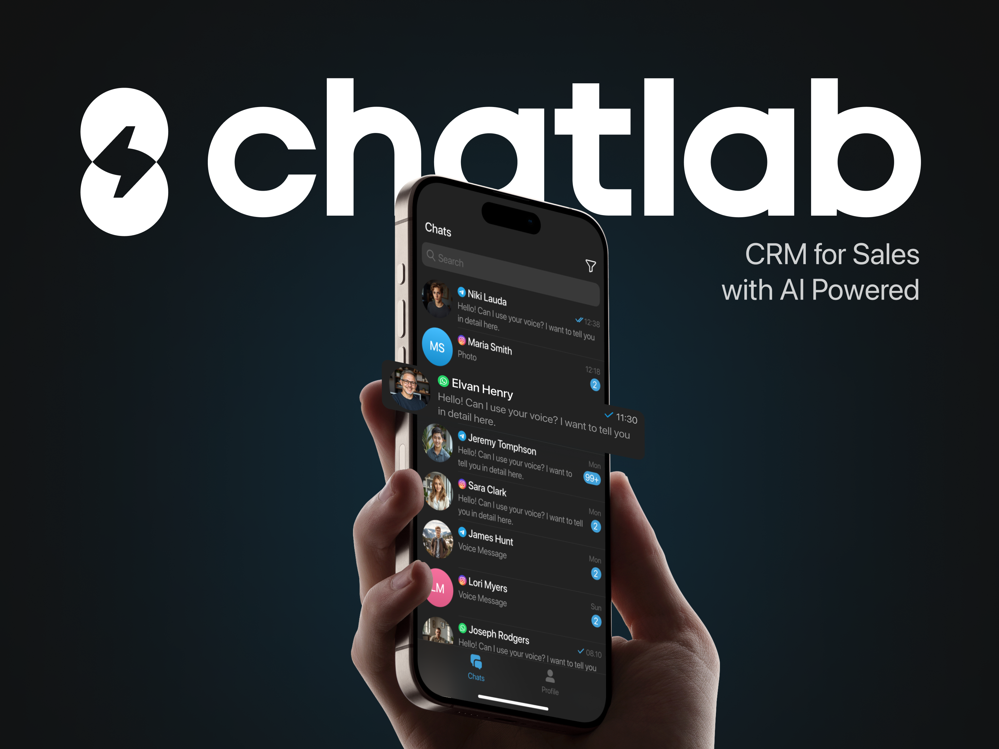 CRM System & Messenger for Sales & Support | ChatLab ai chat bot ai driven analytic app design chatbot crm dashboard erp ios guidelines messenger sales social social network support telegram ui ux
