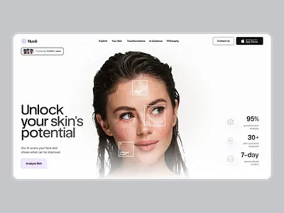 AI Skincare Cosmetologist Landing Page ai skincare beauty beauty landing page beauty product website beauty website design clean cosmetic brand cosmetics cosmetology website ecommerce glow landing page skincare skincare landing page skincare website skincare website design ui ux web design webdesign wellness