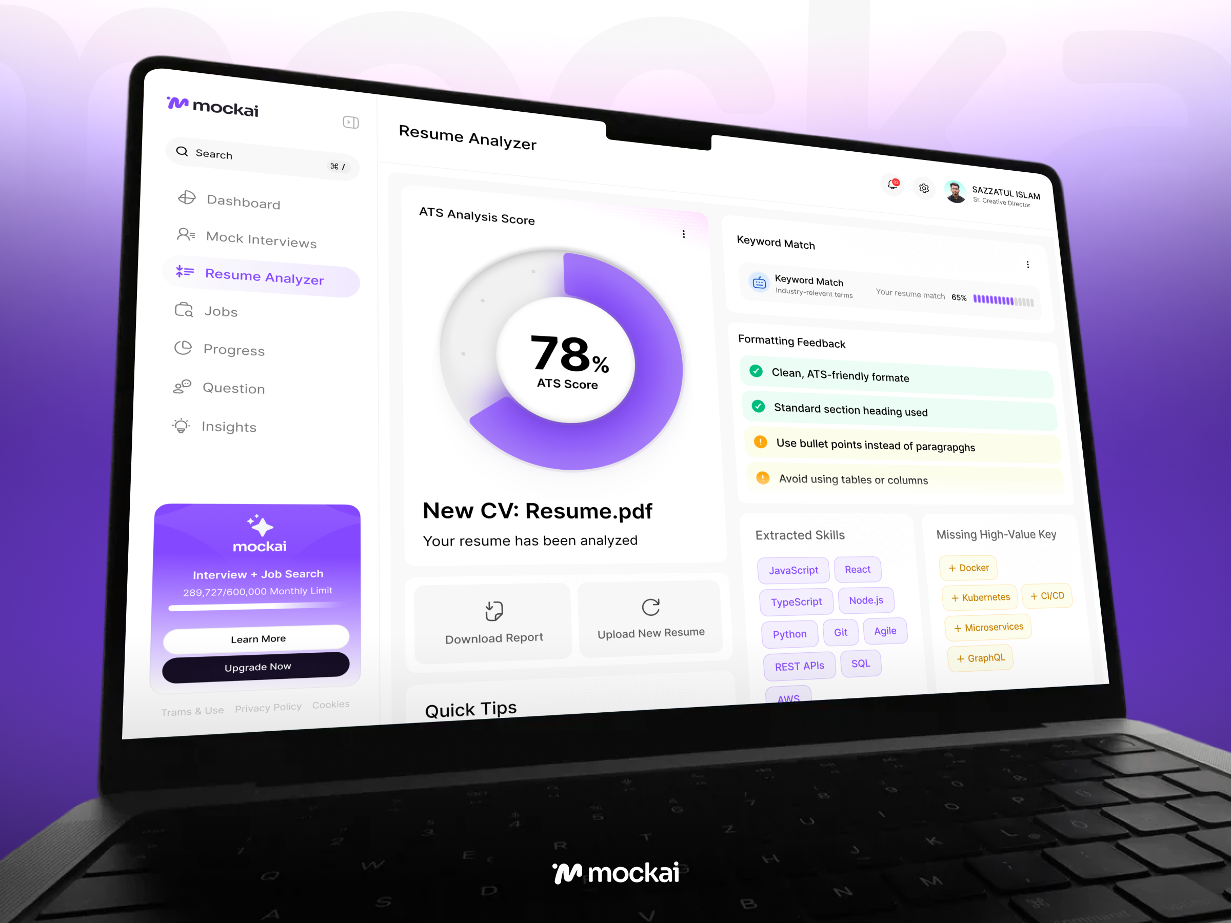 Example of Ai Saa S Product UI/UX Design