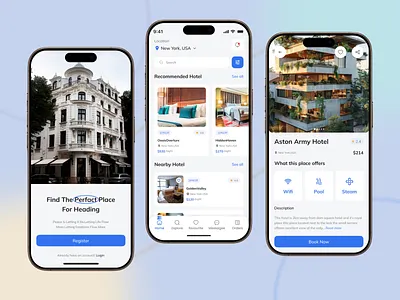 Hotel Booking Mobile App Design apartment book a room. booking app booking platform hotel booking hotel booking app hotel reservation hotel reviews hotel room hotel searchs ios app mobile app mobile app design modern app design room room booking tourism app travel agency app villa web
