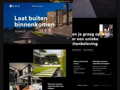 Heart for Gardens 🖤 black branding clean flat garden header hero simple web white