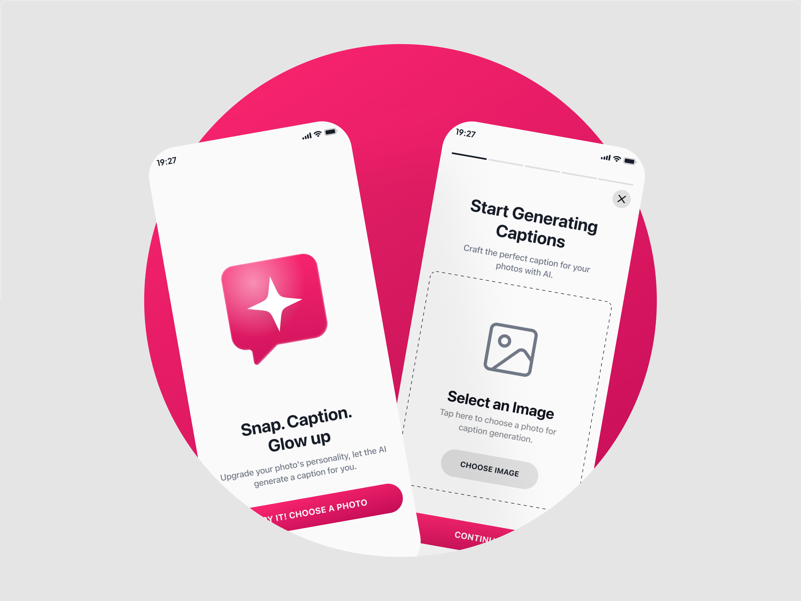 SnapCap — AI Caption Generator Mobile App ai ai app ai generator ai tool app design caption caption generator clean app content creator figma design ios app minimal productivity social media app ui design ui kit