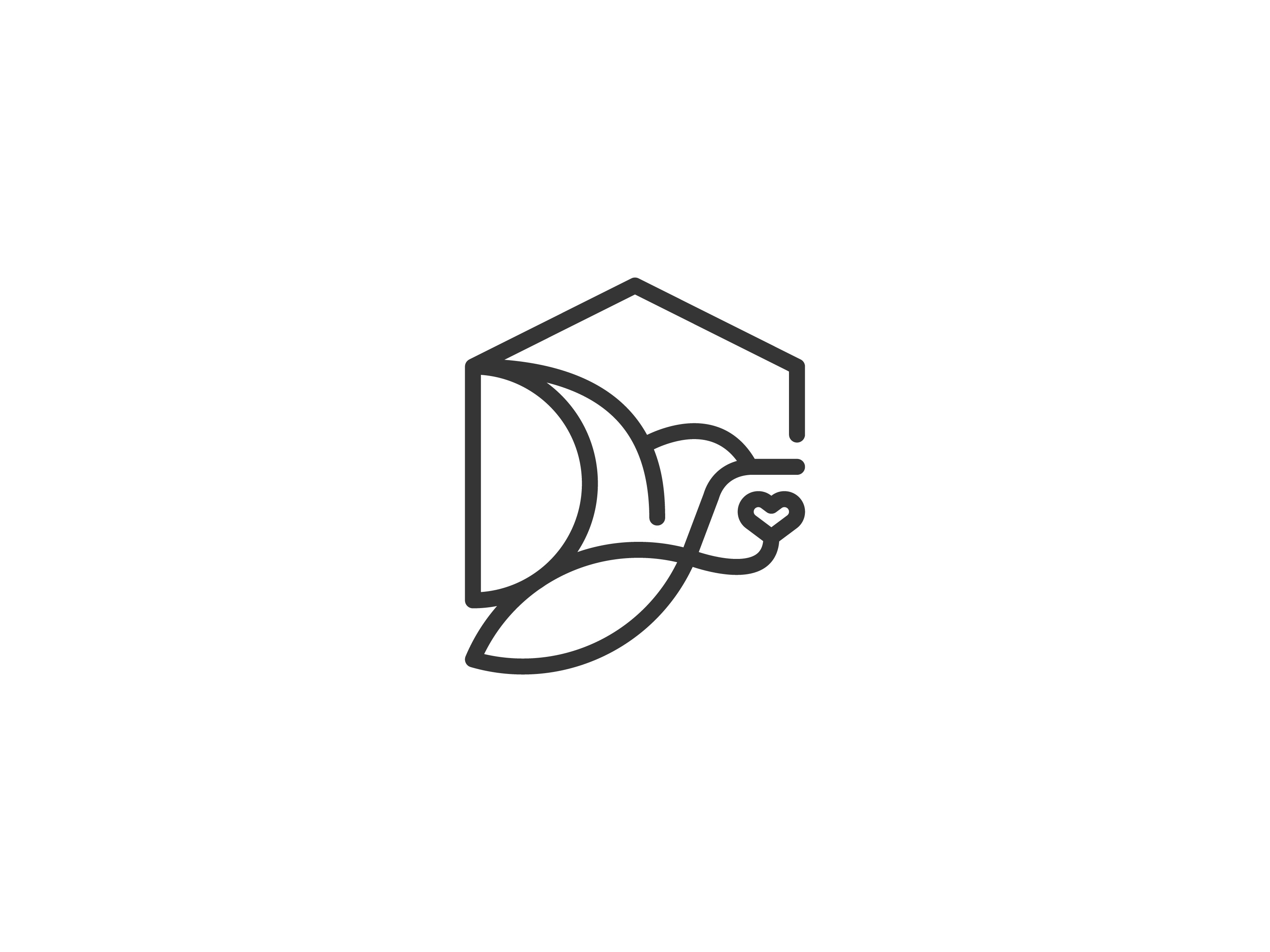 Minimalist House Bird Heart Logo | Available for Purchase bird logo brand design branding business logo buy logo company logo cozy logo exclusive logo fly logo heart logo home logo house logo logo love logo minimal logo minimalist logo modern logo nest logo scalebranding sell logo