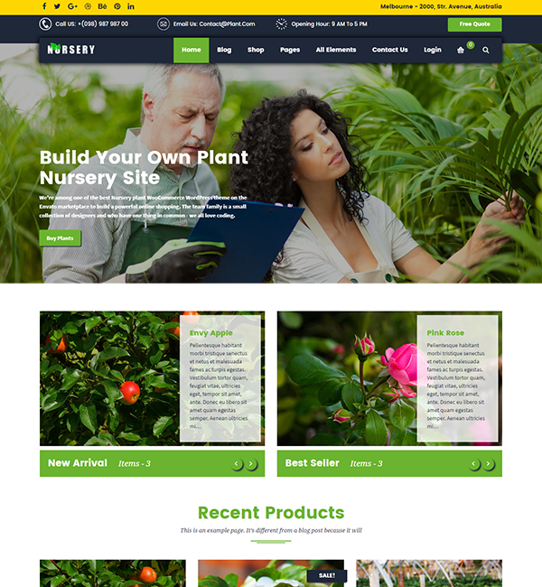 Nursery Plant web design