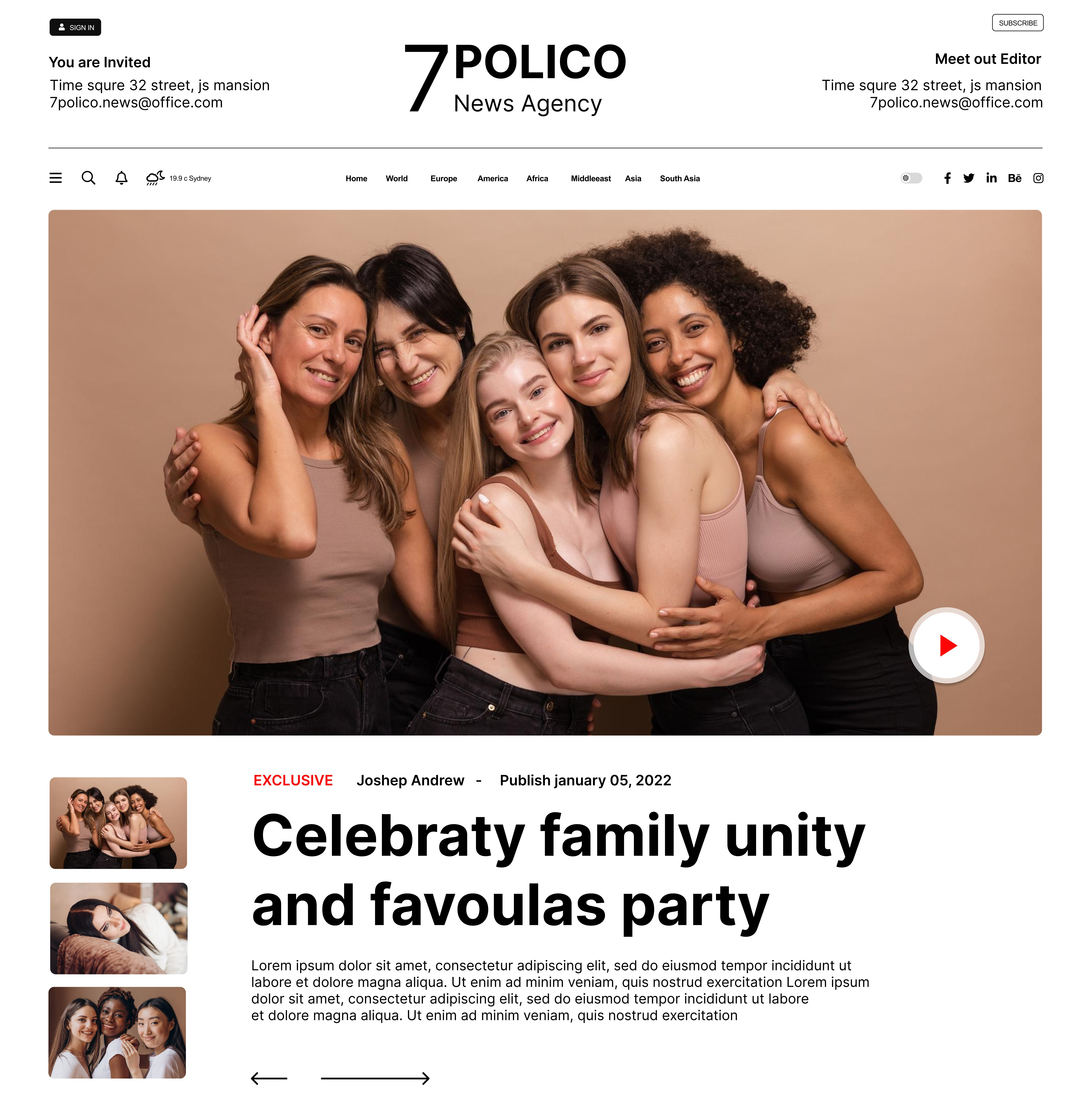7Polico News and Blog Website Design